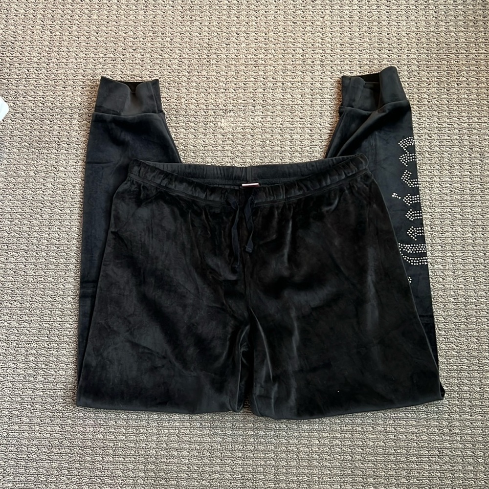 Juicy Couture Velour Black Jogger Sweatpants